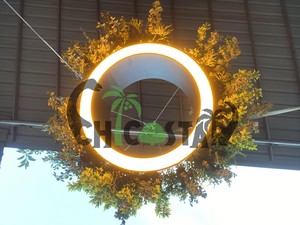 Đèn trần với cây sợi thủy tinh tròn nhân tạo cho văn phòng ngoài trời và không gian khách sạn có cây hoa phong cách thiết kế - Product Image 2