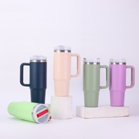 Vaso Térmico de Acero Inoxidable de Doble Pared de 40oz al por Mayor con Pantalla LED de Temperatura, Taza Bonita con Asa para Bebidas Frías/Calientes