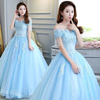 Robe de soirée formelle en satin SWS423, coupe trapèze, taille naturelle, avec dentelle colorée, idéale pour les spectacles et réunions annuelles, jupe longue, style simple