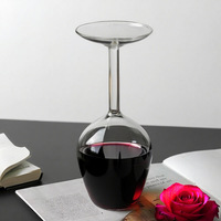 Verre à vin inversé 400 ml en borosilicate, gobelet à vin rouge, verre à cocktail inversable, vaisselle de bar