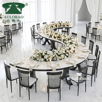 Table Serpentine Noire Modulaire Demi-Circulaire en Forme de S pour Événements et Banquets de Mariage Élégants et Chics