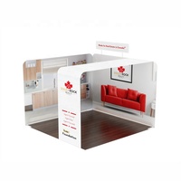 Stand d'exposition modulaire standard pliable en aluminium, facile à monter, avec impression par sublimation sur tissu, 10 pieds x 10 pieds