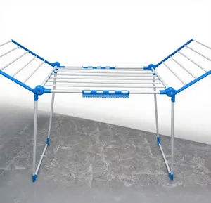 Estante telescópico grande para toallas, colgador de tela plegable que ahorra espacio, tendedero de ropa de <span class=keywords><strong>Metal</strong></span> desmontable Air para uso en el baño - Product Image 1