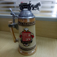 Chope à bière allemande de style européen rétro créative grand verre à vin racine bière tasse en céramique tasse en relief peinte à la main tasse tasse