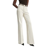 Jeans Bootcut Micro Évasés Blancs Personnalisés pour Femmes en Denim Coton Soie Extensible avec Double Poches Avant – Collection Automne Streetwear – Vente en Gros