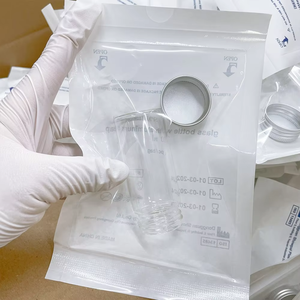 หลอดแก้วใสทางการแพทย์ก้นแบนทรงกลมพร้อมฝาอลูมิเนียมและ10ml15ml20ml25ml30ml40ml50ml60ml80ml100ml ปิด - Product Image 4