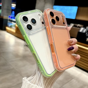 Custodia per telefono <span class=keywords><strong>2</strong></span> in 1 in silicone antigraffio flessibile antiurto con paraurti in TPU e protezione fotocamera per iPhone 17 16 15 - Product Image 1