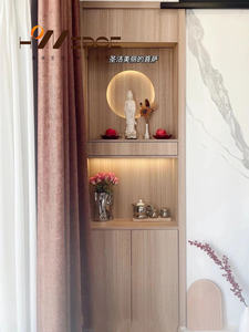 خزانة بودا عصرية بإله الثروة ، خزانة تخزين ذات سعة كبيرة ، تصميم من الخشب المقاوم للصدأ للأثاث - Product Image 5