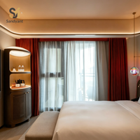 Ensembles complets personnalisés pour chambres d'hôtel avec lit king-size, armoire et double bureau – Mobilier hôtelier fonctionnel pour projets d'hôtels et d'appartements