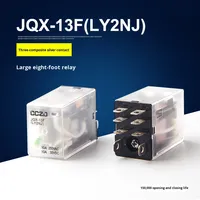 Relais intermédiaire électromagnétique miniature AC250V 2 ouvertes 2 fermées DPDT faible puissance 10A contact en cuivre protection scellée LY2NJ
