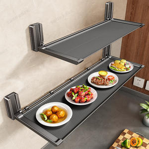 Étagère murale pliable pour cuisine 110-006, étagère de rangement multifonctionnelle pour servir des plats, aucun perçage requis - Product Image 3