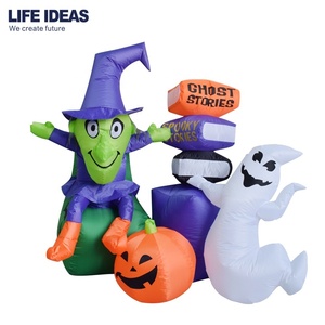 6FT Halloween inflatables Phù Thủy và ma Truyện sách với xây dựng trong đèn LED cho sân bên ngoài Halloween Trang trí nội thất - Product Image 2