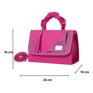 Bolso de Mano Elegante para Mujer Fana Mirta, Hecho a Mano, Forrado en Seda, con Correa de Cadena y Cierre Rectangular con Bordado - Product Image 4