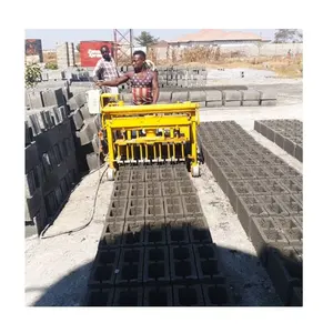 Máquinas de ladrillos de cemento hidráulicas manuales, para pequeñas empresas, con máquina de bloques de hormigón, máquina móvil para hacer bloques huecos
