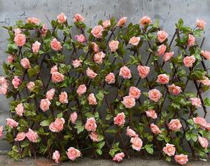 Décorations de haies de roses simulées, clôtures, fleurs artificielles, feuilles vertes, clôtures rétractables, revêtements de balcon - Product Image 1