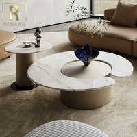 Nouveaux meubles de salon au design moderne italien ensemble de tables basses rondes de luxe Nature Mable Top