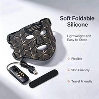 Appareil facial à lumière infrarouge LED à 4 modes d'éclairage, masque de luminothérapie infrarouge rouge 850NM avec matériau en silicone pour usage domestique