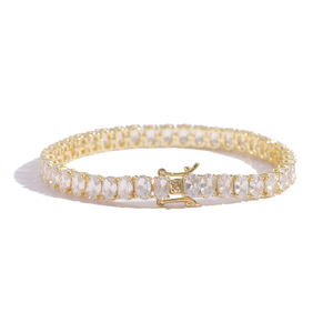 6MM Oval Egg-shaped Single-row Chain, Tennis <b>Bracelet</b>, Hip-hop Hipster Jewelry for Women Tanjing Fashion Lijing Necklace - Product Image 4