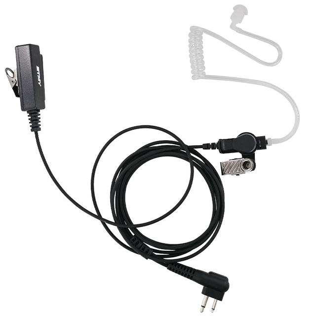 ETMY DP250 Accessory Durable Plastic PTT Earpiece Group Security Communication Wired Music Earphones Walkie-Talkie Black CE