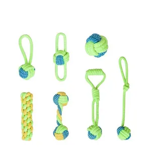 Pelota de juguete de cuerda de algodón duradera para limpieza de dientes, suministros para mascotas, juguete masticable para perros pequeños, pelota con nudos, cuerda para la dentición de gatos y perros - Product Image 1