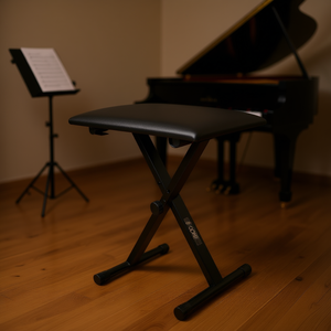 Taburete de Piano de 5 Niveles, Estilo X, Ajustable, Acolchado, de Metal, para Teclado - Product Image 2