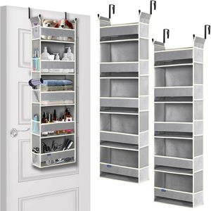 Over The Door Hanging Organizer 5 <b>Shelves</b> 10 Pockets Fabric Storage For Bathroom Bedroom <b>Hook</b> Type - Product Image 1