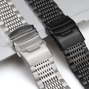 רצועות שעון נירוסטה מתכווננת עם 15 חרוזים מסורתי אופנה 18 20 גדלי 22 24 מ "מ כולל כלי התאמה - Product Image 6