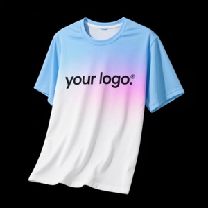 Custom Screen Print Formal Casual Short Sleeve Regular Fit Knitted T-<b>Shirt</b> High Quality <b>Polyester</b>/Cotton Men - Product Image 4