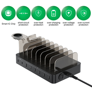 Personalizzato elettrico portatile famiglia pubblica più dispositivi USB caricabatterie Desktop Multi Tablet <span class=keywords><strong>cellulare</strong></span> 8 porte stazione di <span class=keywords><strong>ricarica</strong></span> - Product Image 5