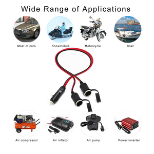 Adaptador de cargador USB para encendedor de cigarrillos de desconexión rápida, fusible 10A, 12-24V, 2 puertos USB, Cable de batería de vehículo tipo C, carga móvil - Product Image 4