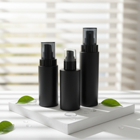 Nouvelle conception en promotion : Bouteille cosmétique vide personnalisable avec pompe à pression, en PET, avec bouchon à vis, imprimée UV, disponible en noir, marron, blanc et transparent.