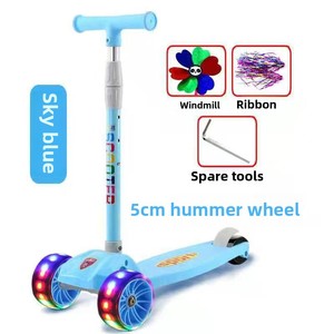 New 2-3-6 Tuổi Đèn Flash Gấp Ba Bánh Xe Tay Ga Thép Đá Đẩy Cảm Biến Loại Xe Tay Ga Cho Trẻ Em Chàng Trai Và Cô Gái - Product Image 3