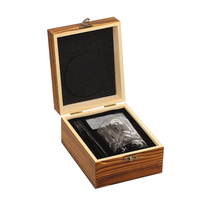 2 Verres en cristal de luxe Granit Ice Cube Stone Whisky Coffret cadeau en bois