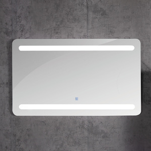 Meuble de salle de bain moderne avec cadre mural sans cadre, éclairage LED, en céramique avec lavabo en verre - Product Image 6