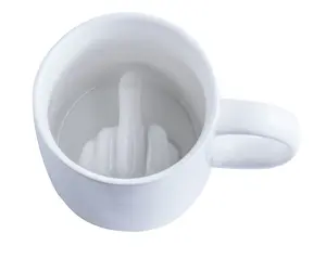 P195 شعبية يصل لك القهوة القدح 350 مللي مضحك الاصبع الوسطى الكؤوس و 3D نمط السيراميك أكواب القهوة الشاي الحليب