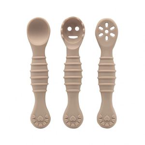 Bpa Free 3 Pcs Food Grade Silicone <b>Spoon</b> Dining <b>Baby</b> Training Feeding Utensils Kids Dinnerware - Product Image 1