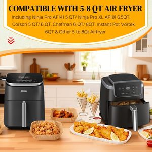 Papier sulfurisé jetable 4-en-1 résistant au four et filtre pour friteuse à air, de qualité alimentaire pour une <span class=keywords><strong>cuisson</strong></span> saine - Product Image 3