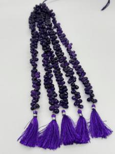 Perles de pierres précieuses d'améthyste naturelle, perles fantaisie facettées en forme de briolette pour la fabrication de colliers et bijoux, perles d'améthyste violettes en vrac en gros - Product Image 6