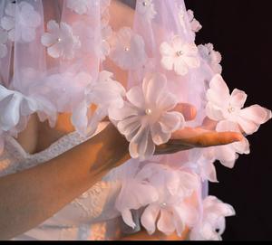 2025 magnifique 100cm voiles de mariée court <span class=keywords><strong>voile</strong></span> de mariage 3D fleurs Communion couronne pour filles <span class=keywords><strong>Mini</strong></span> Bachelorette fête accessoires - Product Image 4