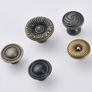 Antique Style Cabinet <b>Knobs</b> Zinc Alloy Round European Design Durable Furniture Handle - Product Image 2