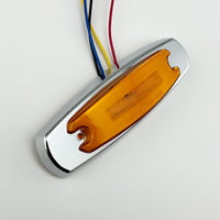 Feux de gabarit latéraux LED chromés rouges ambre pour camion, 12V 24V, feux de signalisation et d'avertissement pour camion