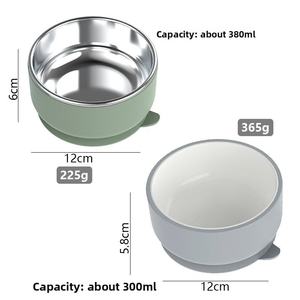 Nuevo comedor <span class=keywords><strong>de</strong></span> cerámica para niños Nuevo diseño Shinny Glory High End Kids Food Dinner Cuenco formal Cuenco <span class=keywords><strong>de</strong></span> porcelana para bebés con succión <span class=keywords><strong>de</strong></span> silicona - Product Image 4