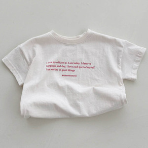 Nuova T-shirt Estiva a Maniche Corte con Stampa Lettering, Stile Coreano, Vestibilità Ampia, Casual, per Famiglie - Product Image 4