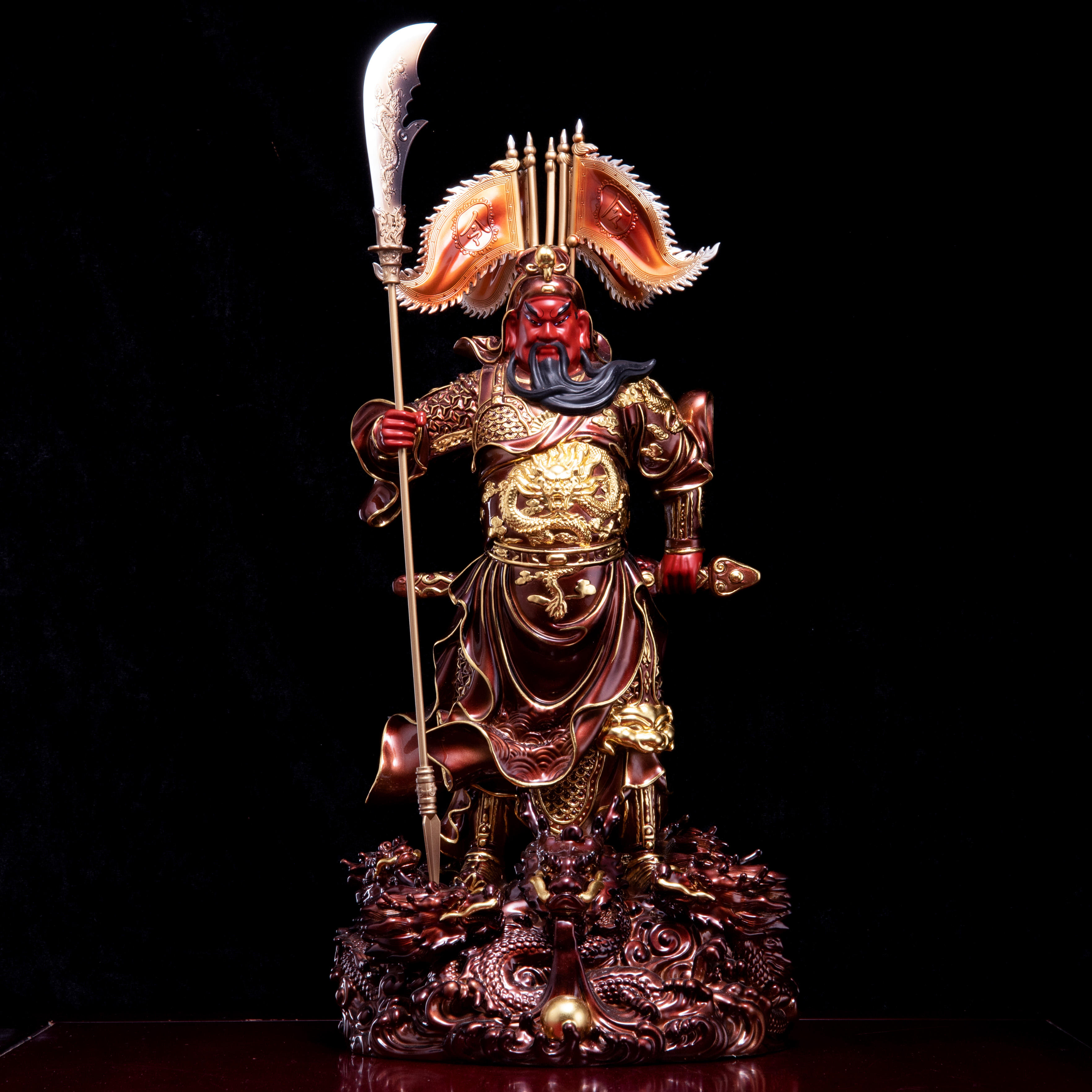 Purple copper with gold inlay