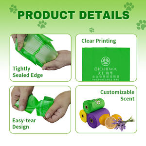 Bitki bazlı mısır nişastası endog 32 sertifikalı biyobozunur ve köpek için Compostable Poo çanta - Product Image 4