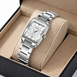 SKMEI 2578 Retro Square <strong>Bar</strong> Dial Simple Elegant Women's Quartz Movement Waterproof Watch Stylish Stainless <strong>Steel</strong> Luxury Fashion - Product Image 1