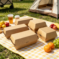 Scatola per Hamburger Personalizzata con Logo, Coperchio e Base in Carta Kraft, Confezione di Lusso a Due Pezzi, Scatola in Cartone Ondulato