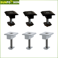 Clip de fixation pour support de panneaux photovoltaïques, composants d'installation de système solaire, pince intermédiaire en aluminium anodisé avec plaque de mise à la terre