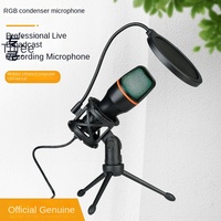 Microphone à condensateur ME4 modèle privé, filaire USB, enregistrement sur ordinateur, streaming en direct, cardioïde, lampe RVB, réduction du bruit, bureau