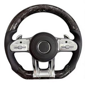 Volant de voiture personnalisé en cuir et fibre de carbone noire pour AMG E260 E200 E300 E320 E350 Glc63 W211 W212 W213 - Product Image 3